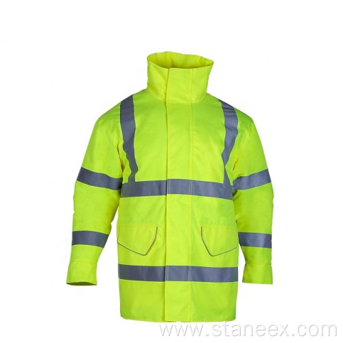 Waterproof Hi Vis Hoodie Zipper Reflective Safety Jacket